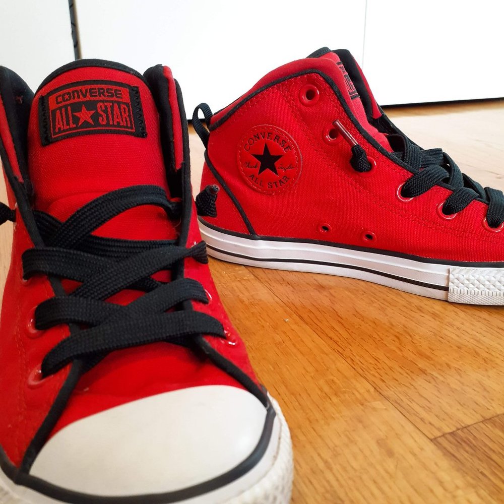 Blood Red Converse All Star High Top Sneakers!